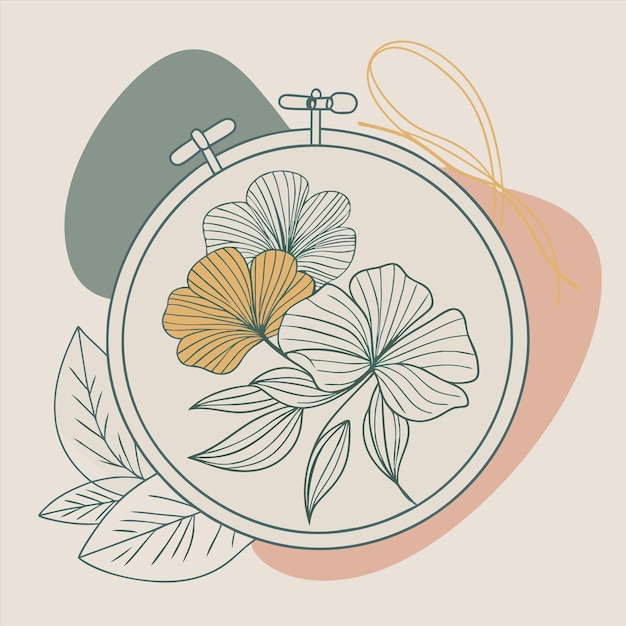 minimal embroidered hoop